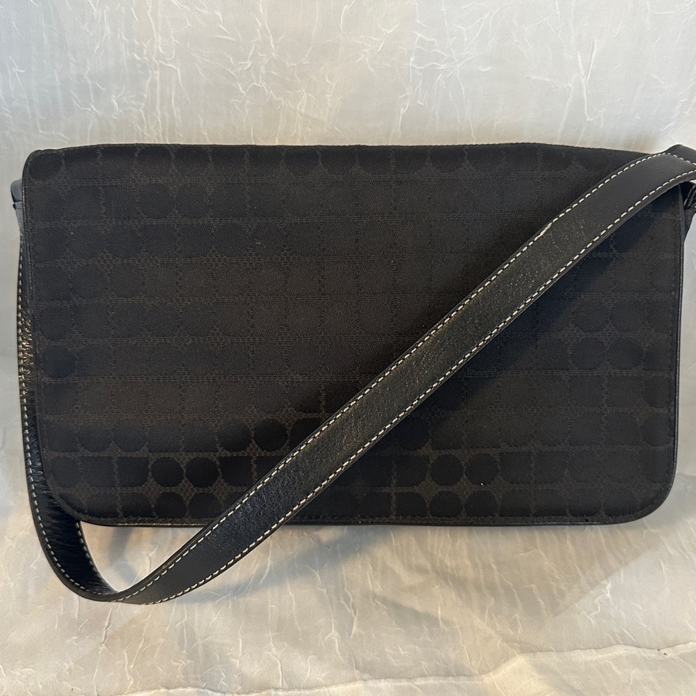 Kate Spade Vintage Handbag Iconic Fabric and Leather Trim